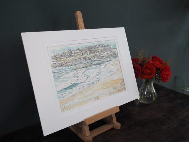 Ruth Wood Kilbaha Village Pen and Ink and Watercolour Irish art Painting Irelands Wild Atlantic Way