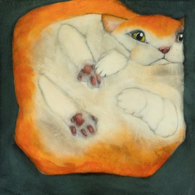Heidi Wickham original Irish art Ireland box cat beautiful painting art on the wild atlantic way Ireland Kilbaha Gallery Irish art and Interiors